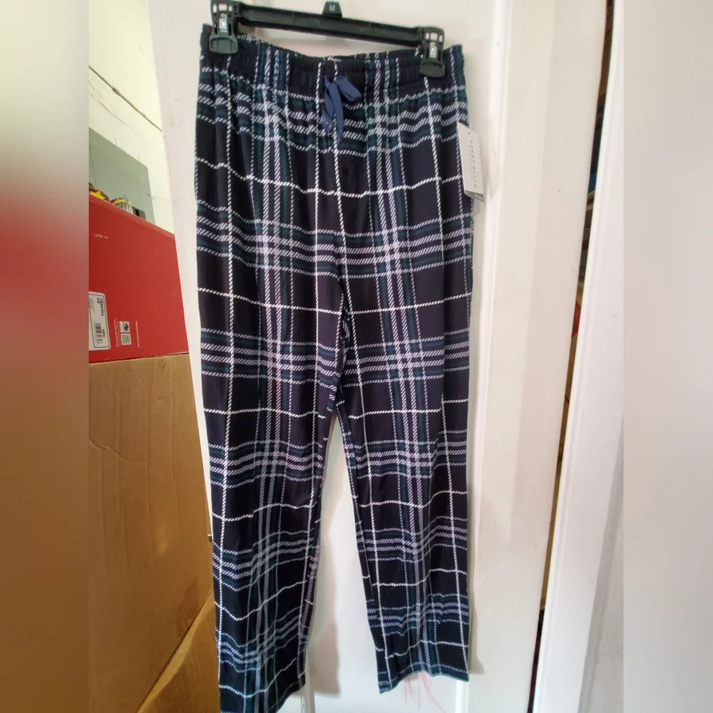 Perry Ellis Portfolio Men's Plaid Knit Pajama Pants - Dark Green - Picture 3 of 6